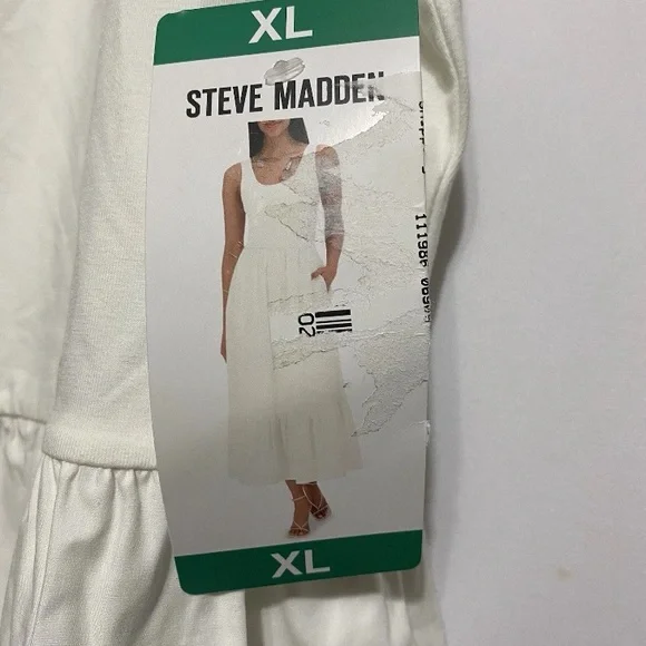 Steve Madden Women's Sleeveless Maxi Dress – Scoop Neck, White XL Cottagecore - Picture 3 of 6